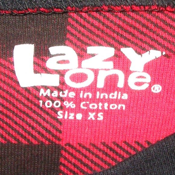 LAZY ONE Union Suit, XS, Bear Cheeks Flap Jack, Buffalo Plaid, Red/Black - Picture 10 of 10